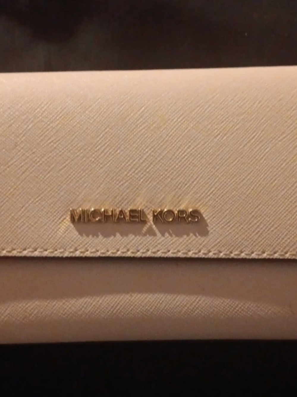 Michael Kors Pink Saffiano Leather Continental Wallet with Gold Logo